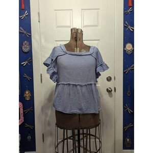 Peasant Top Boho Ruffled Blouse NWOT